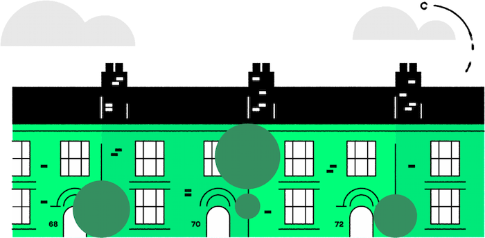 Illustration of terraced houses