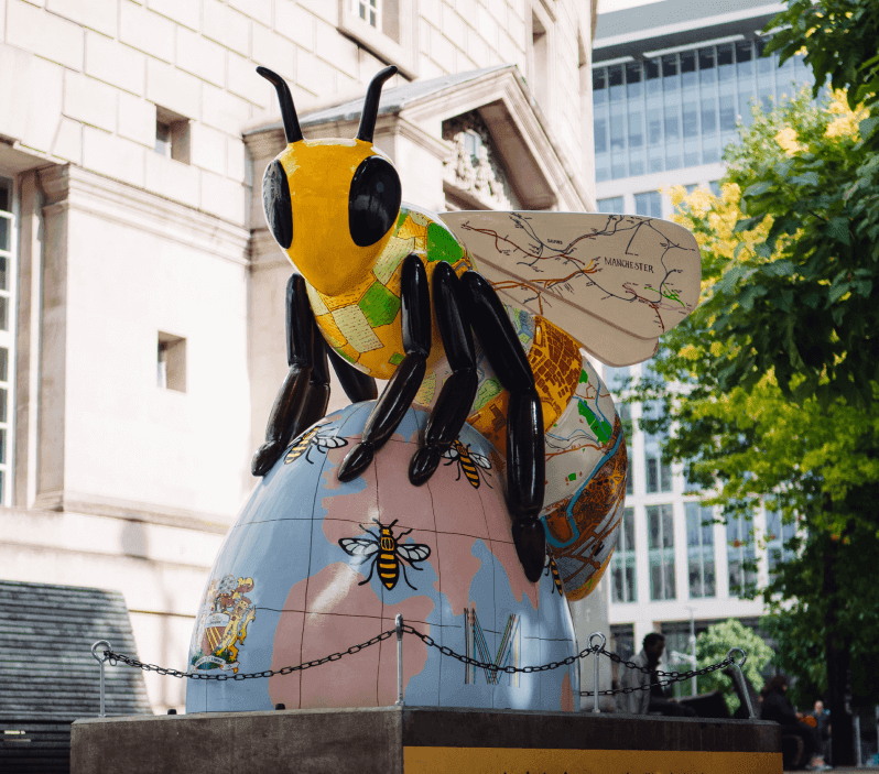Manchester bee sculpture